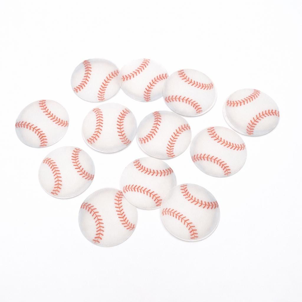 Baseball (10pc) Topper Set- Edible Cupcake, Cupcake, Drink Toppers, Edible Wafer Paper