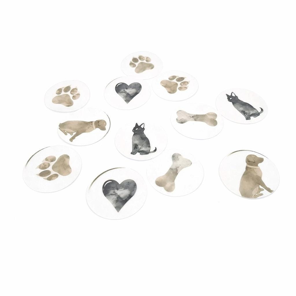 Whimsical Cat & Dog Paw Edible Cupcake, Cookie, Drink, Toppers, Neutral Pet Party Decor