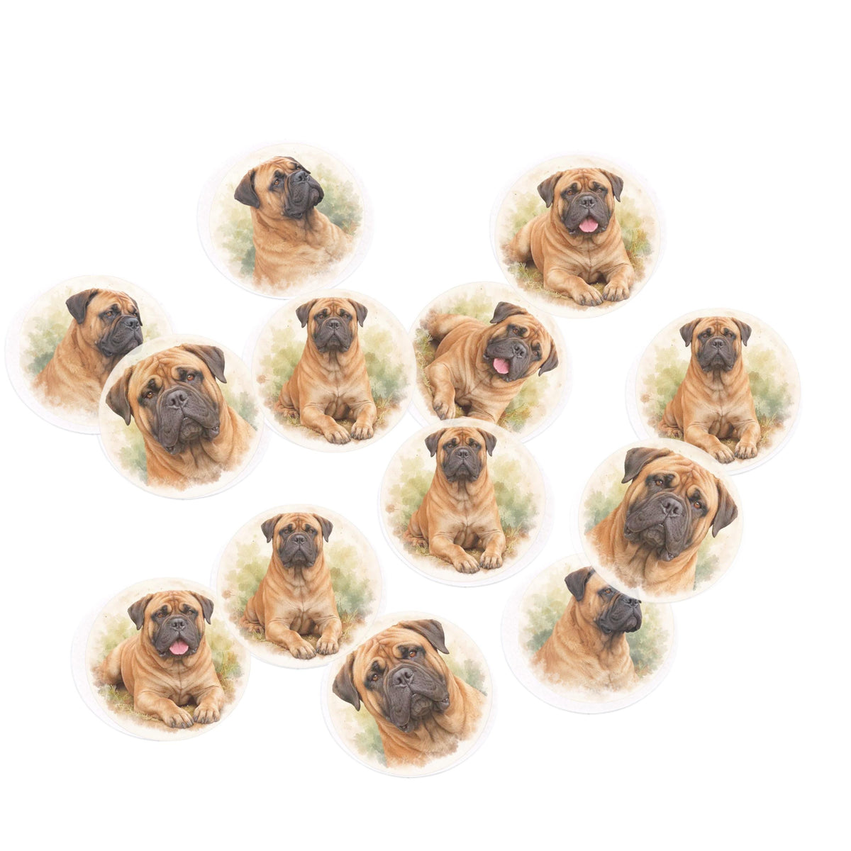 Bullmastiff Edible Cupcake Toppers