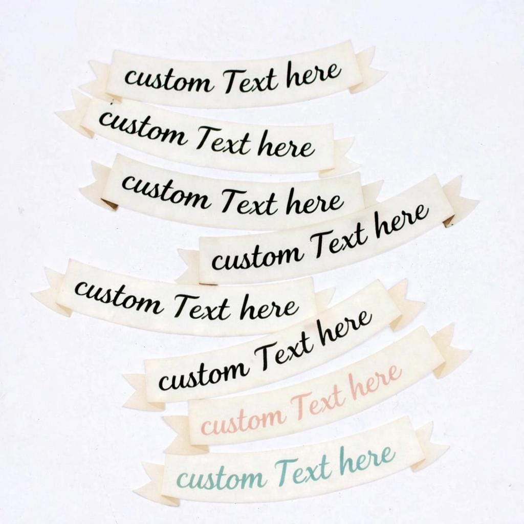 Custom Text Edible 6" Cake Banner – Pre-Cut Wafer Paper Banner