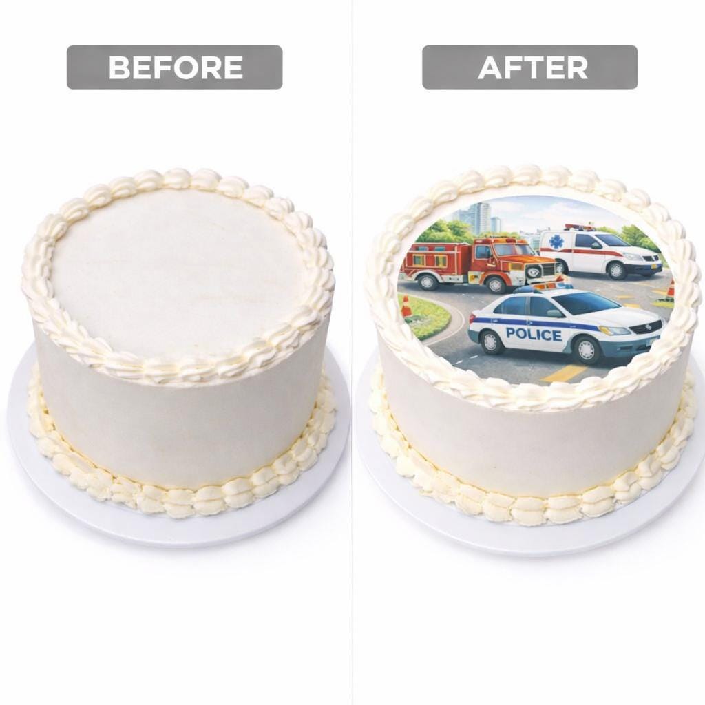 Emergency Vehicles Cake Topper
