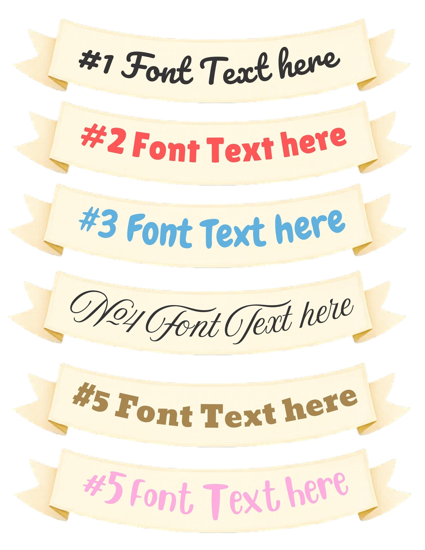 Custom Text Edible 6" Cake Banner – Pre-Cut Wafer Paper Banner