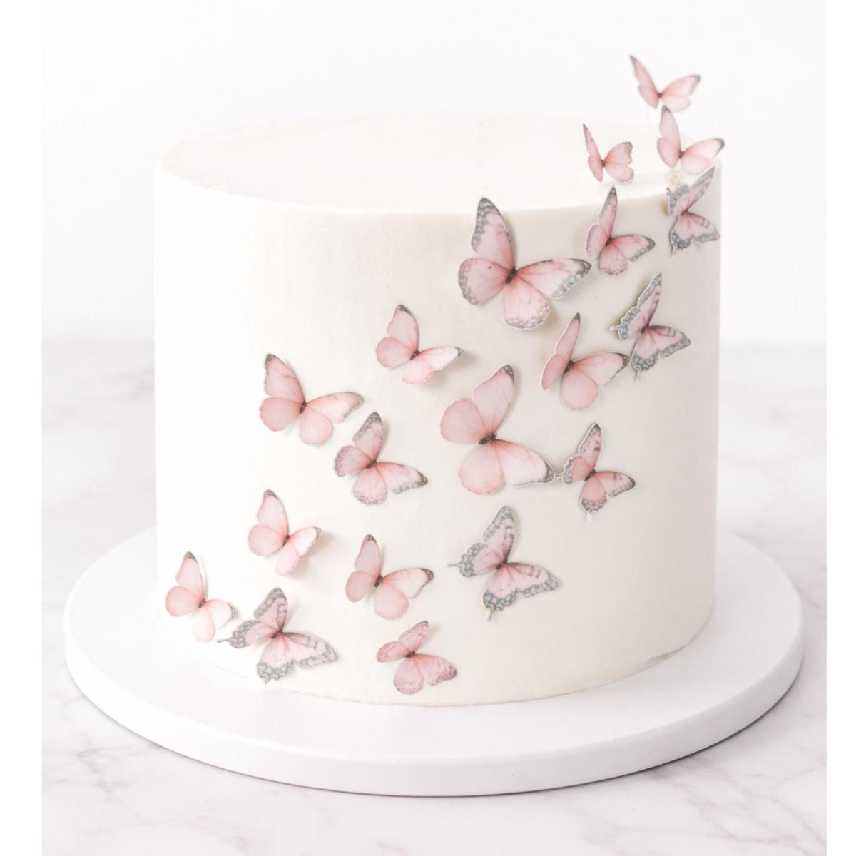 35 Pastel Pink Butterfly Edible Cupcake/ Cookie/Drink Toppers, Edible Wafer Paper