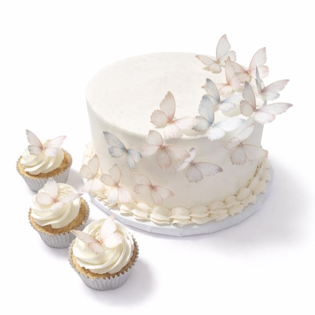 15 Lg Pastel Butterfly Edible Cupcake/ Cookie/Drink Toppers, Edible Wafer Paper