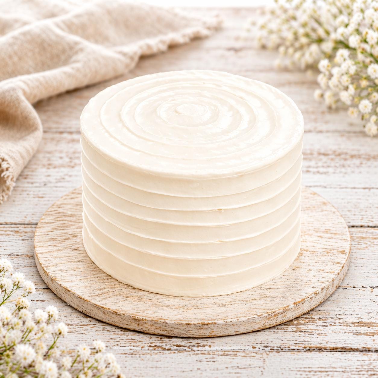 6" Buttercream Cake Iced: Iced Rustic Style - Shipped Frozen Fresh