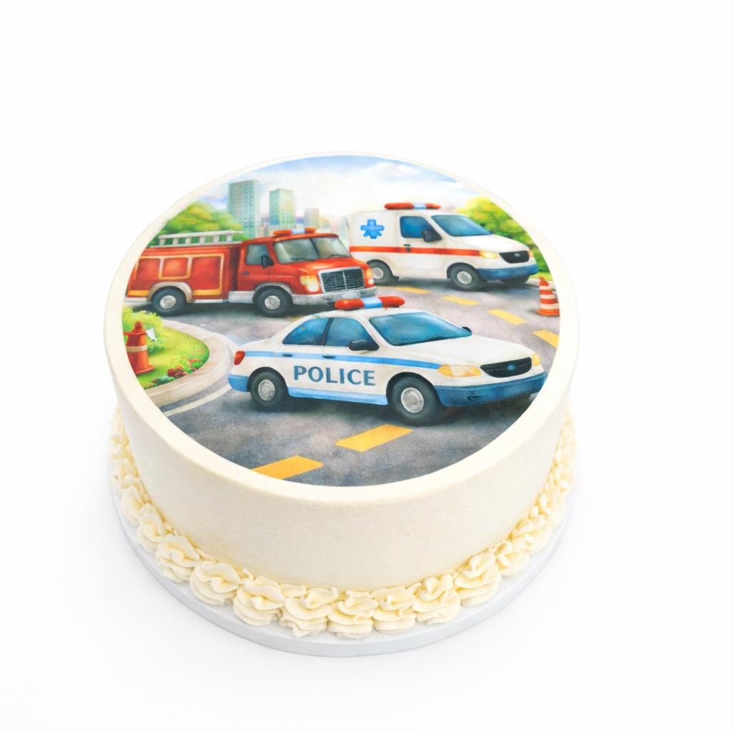 Emergency Vehicles Cake Topper