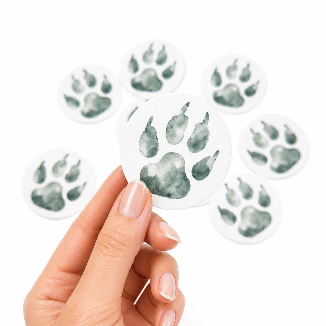 Dog Paw Print Edible Cupcake/ Cookie/Drink Toppers, Pet Theme Party Decorations, Edible Wafer Paper (10pc)