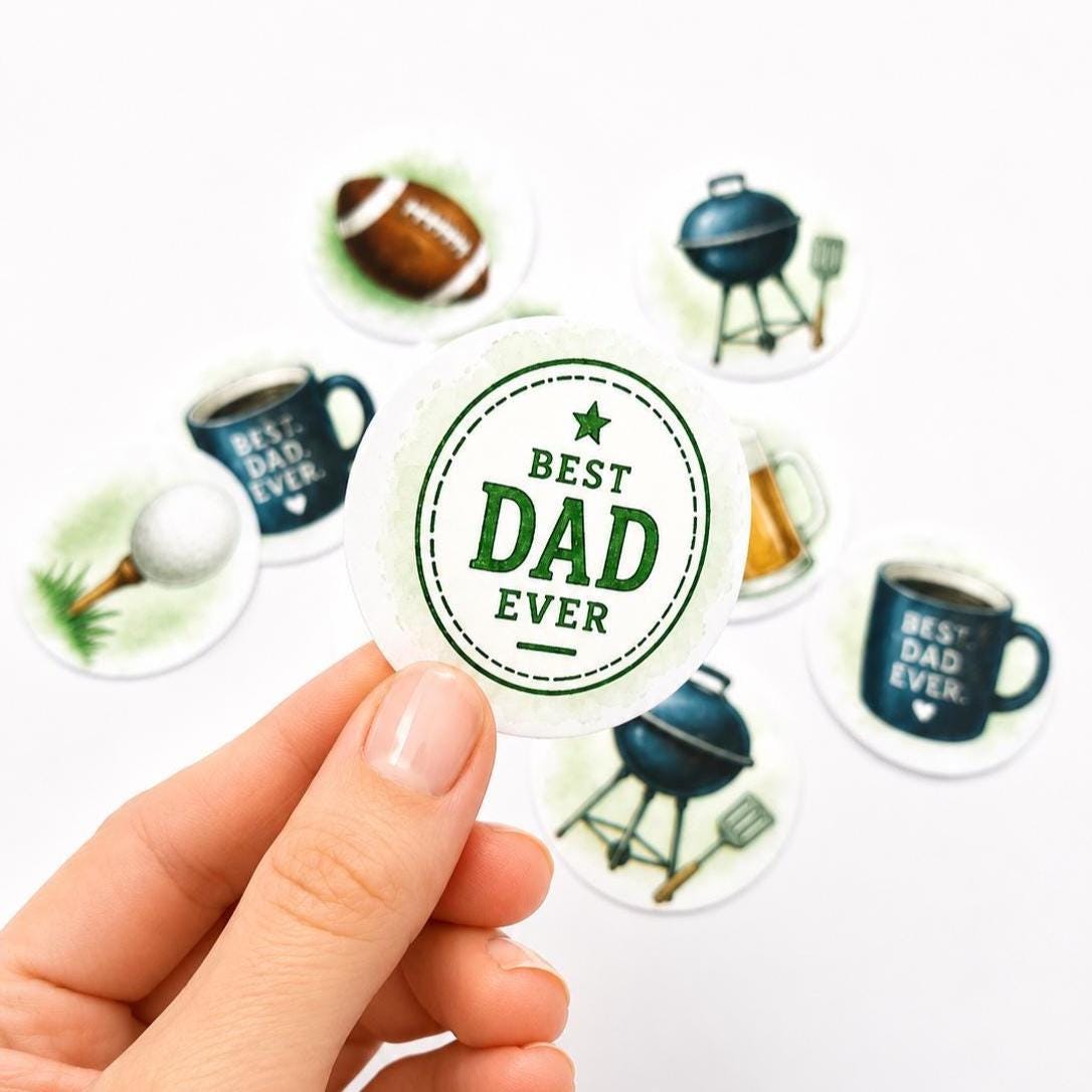 Best Dad Edible Cupcake/ Cookie/Drink Toppers, Father’s Day Edible Paper