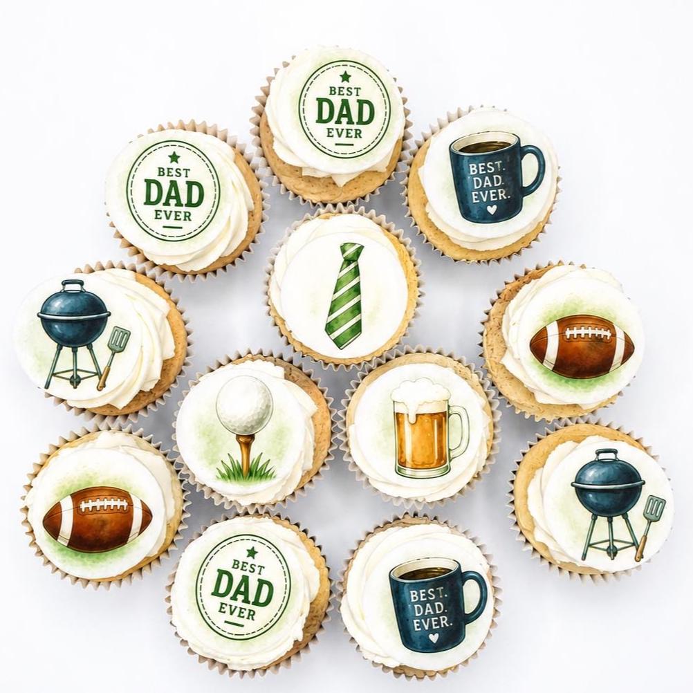 Best Dad Edible Cupcake/ Cookie/Drink Toppers, Father’s Day Edible Paper