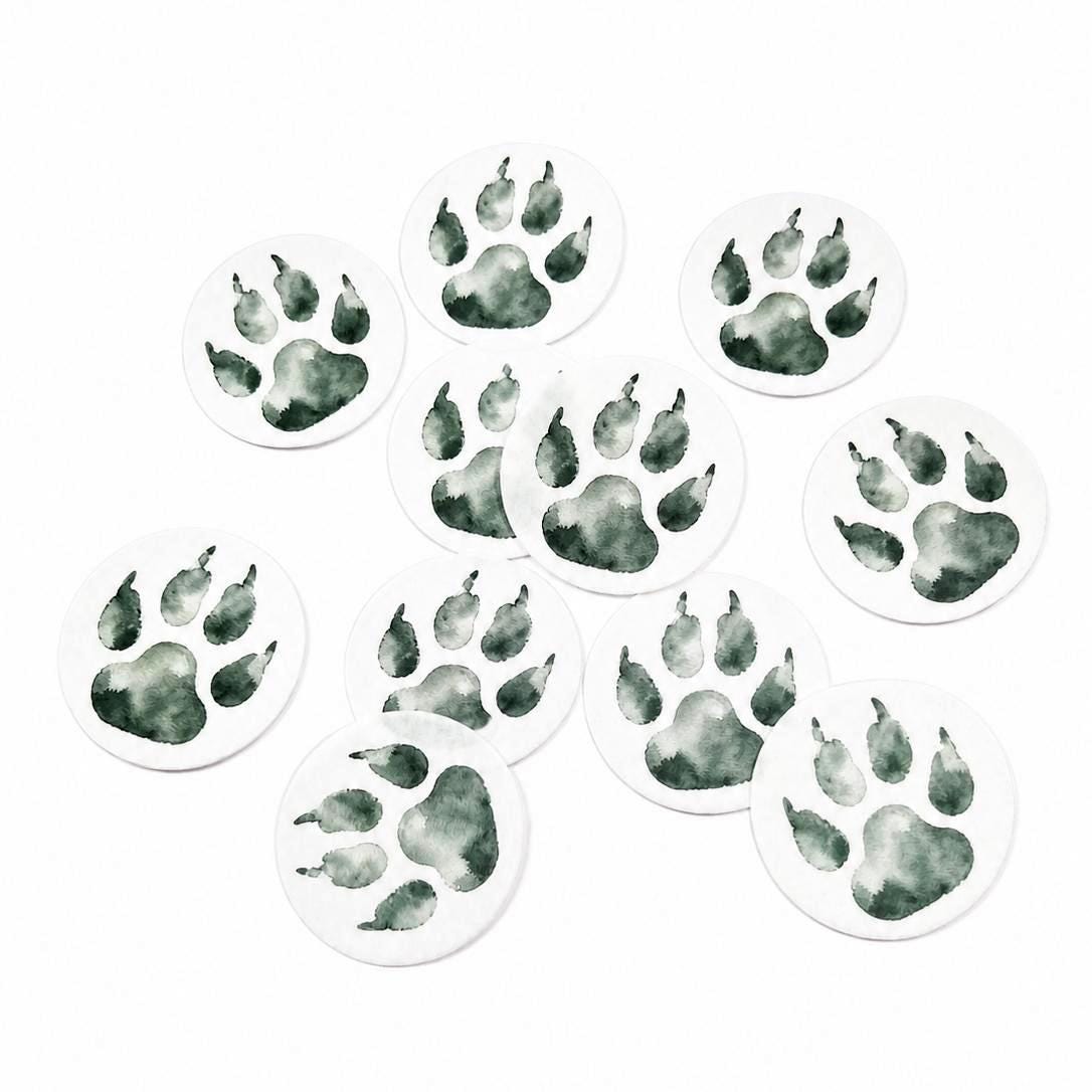Dog Paw Print Edible Cupcake/ Cookie/Drink Toppers, Pet Theme Party Decorations, Edible Wafer Paper (10pc)