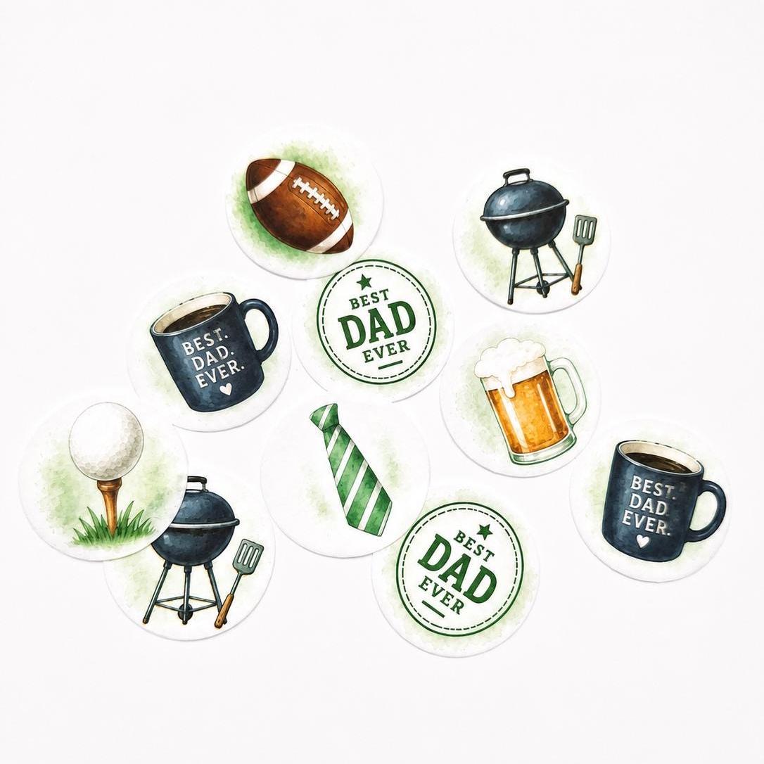 Best Dad Edible Cupcake/ Cookie/Drink Toppers, Father’s Day Edible Paper