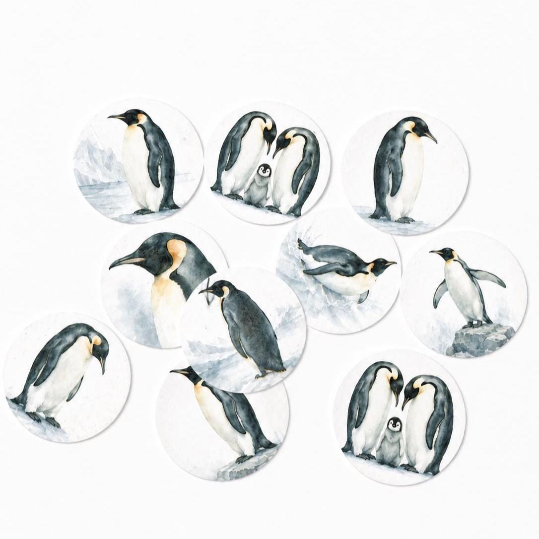 Penguin Edible Cupcake/ Cookie/Drink Toppers, Edible Wafer Paper (12 pc)