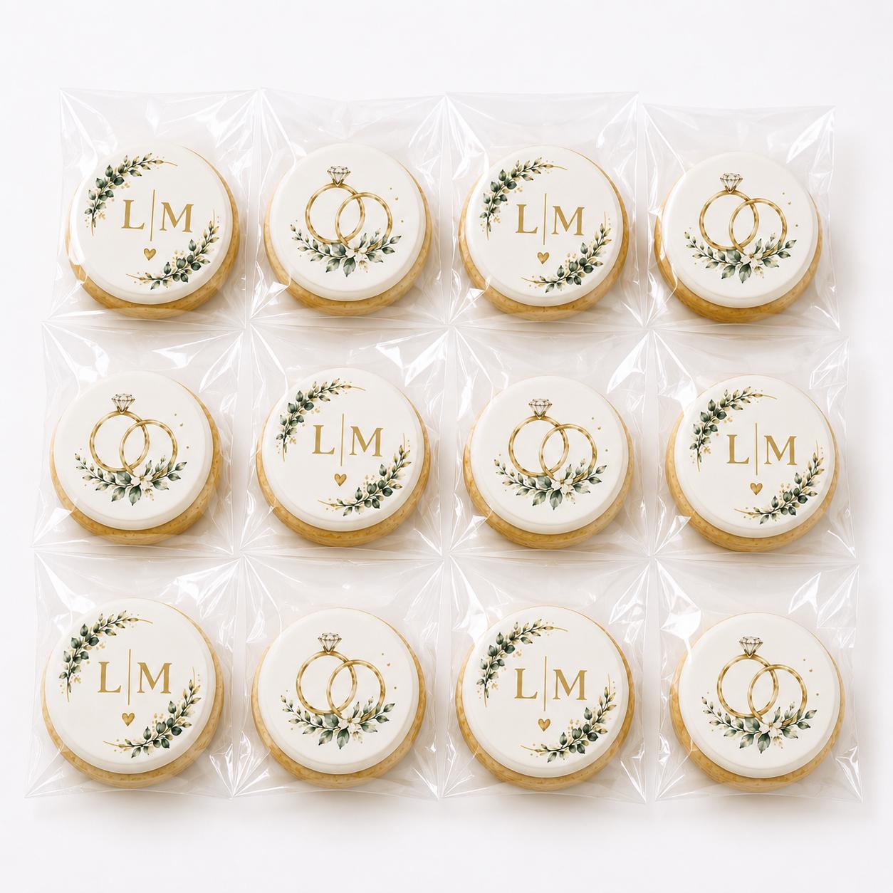 Wedding Monogram Cookies, Personalized Wedding Cookies, Custom Initial Cookies, Bridal Shower Cookies, Engagement Party Cookies