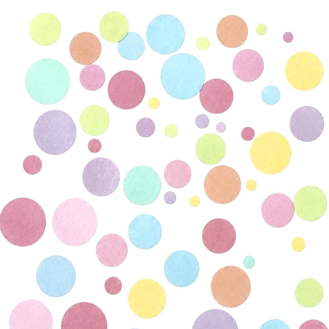 Pastel Polka Dot Edible Cupcake/ Cookie/Drink Toppers (50 pc), Pastel Party Decorations, Baby Shower Wafer Paper Toppers