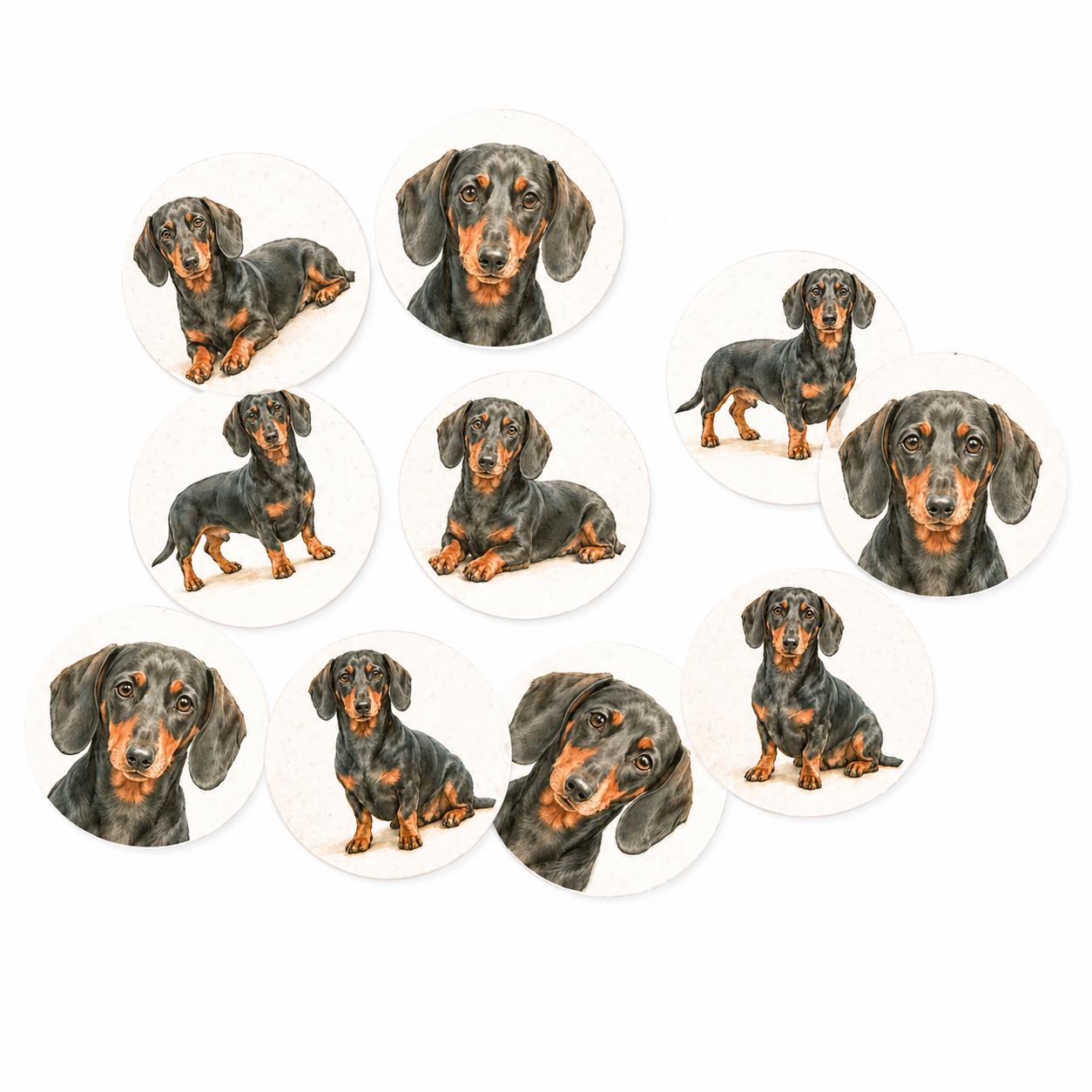 Dachshund Cupcake Toppers, Edible Dog Birthday Decorations