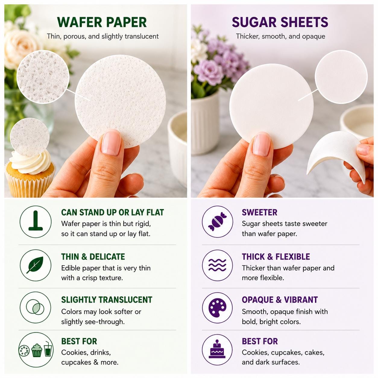 Pressed Hydrangea  (40pc) Toppers Edible Cupcake/ Cookie/Drink Toppers, Edible Wafer Paper