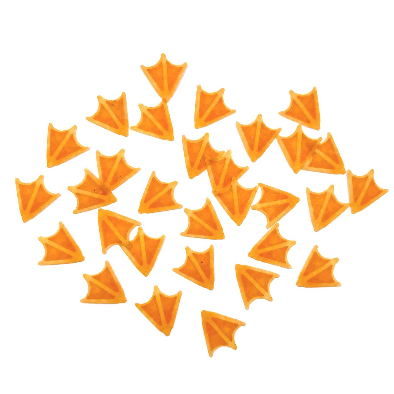 25 Orange Duck Feet Edible Cupcake/ Cookie/Drink Toppers, Cut-Out Duck Footprints