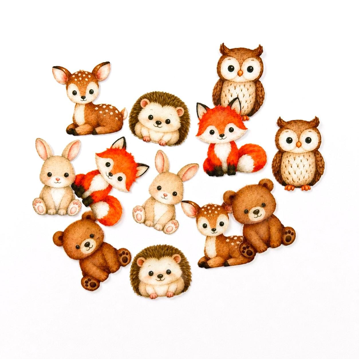 Woodland Animals Edible Cupcake/ Cookie/Drink Toppers, Edible Wafer Paper