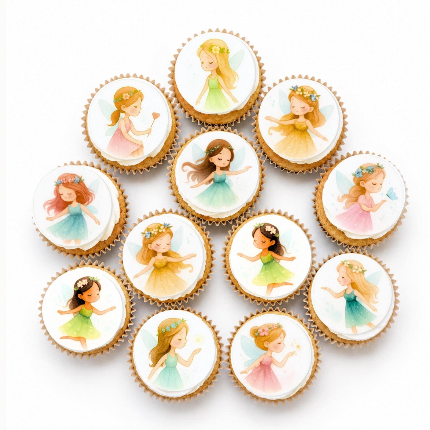 Fairy- Cupcake, cookie Toppers: Edible wafer paper Party Decorations