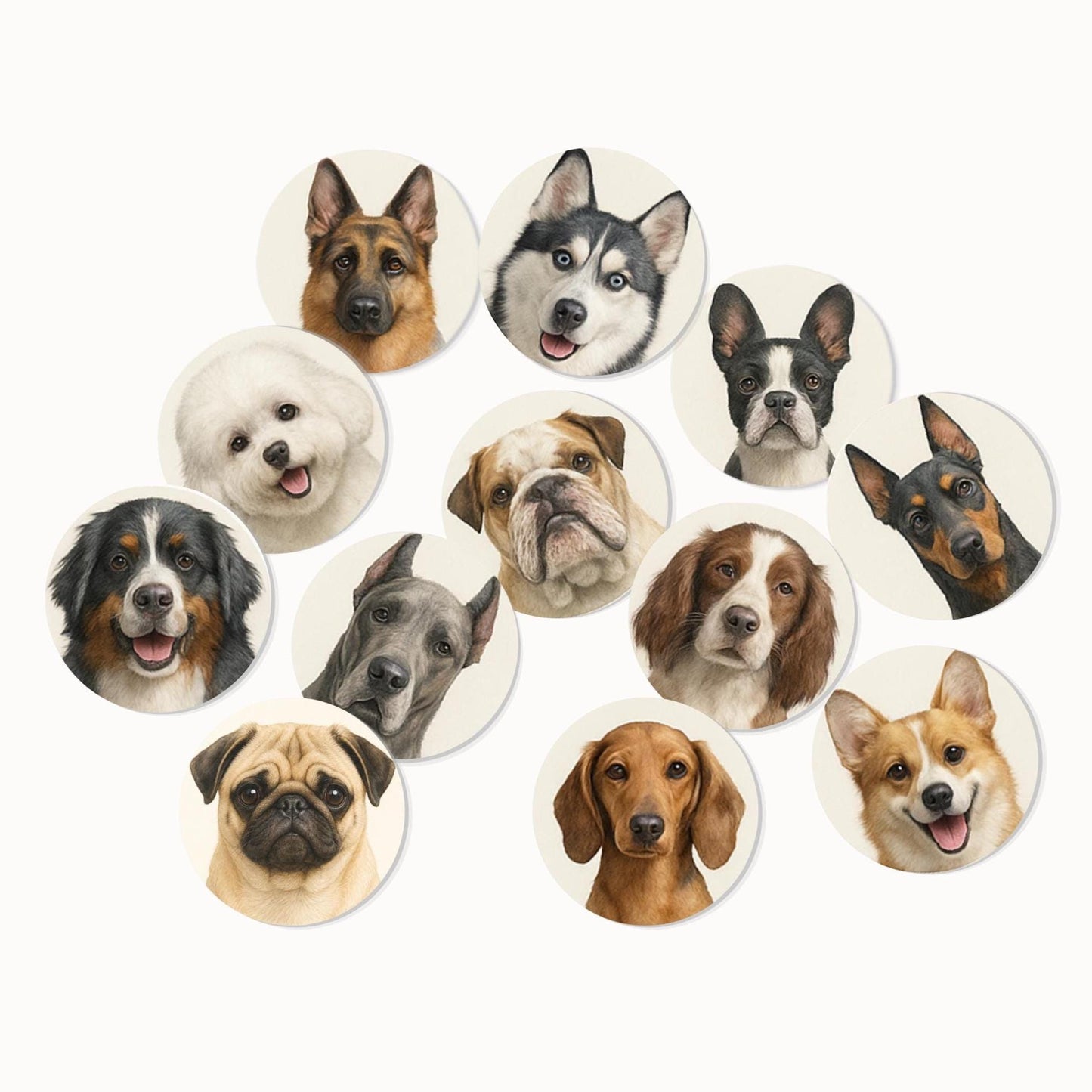 Dog Breed (12) Toppers - Edible Puppy Party Decorations (Pre-cut) Wafer Paper Random Assortment
